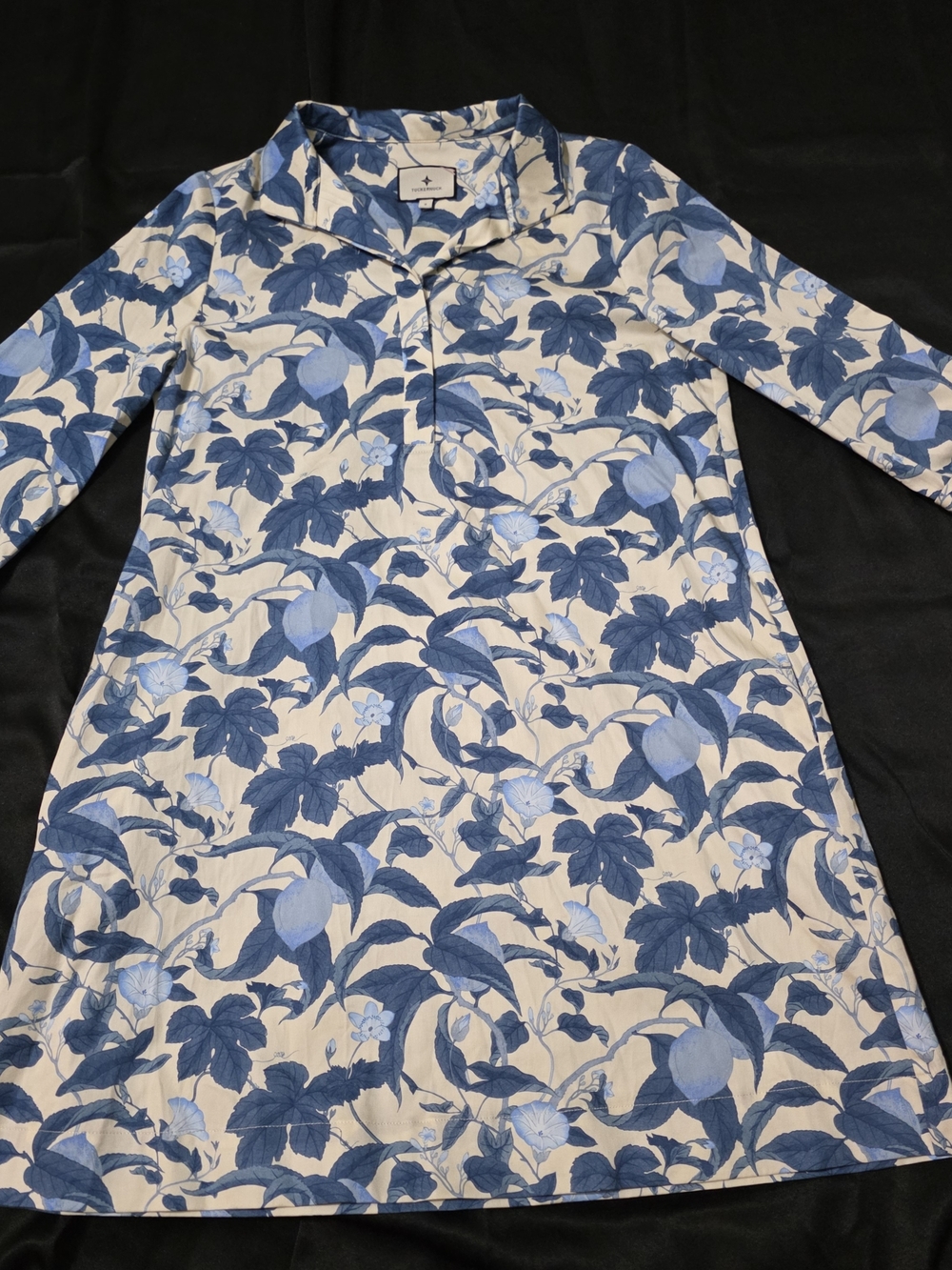Tuckernuck Bonnie Blossom Megan Dress in a blue and white floral Preppy Summer